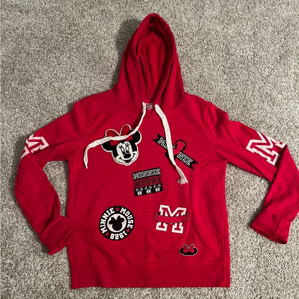 DISNEY Minnie Mouse red hooded sweatshirt Like new!
